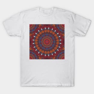 Simple Mandala Flower Bohemian Pastel Art Colorful Paisley T-Shirt